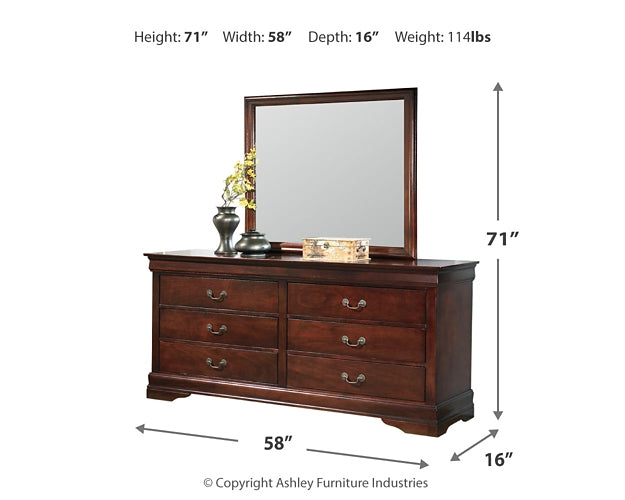 Alisdair Sleigh Bed With Mirrored Dresser