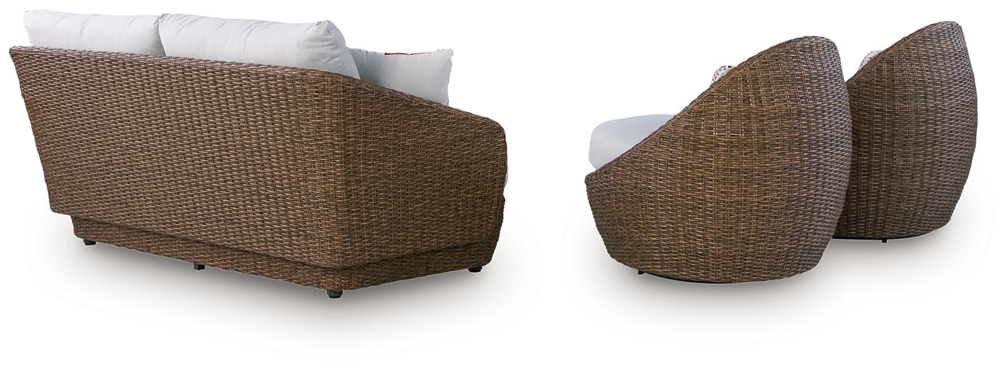 Double Point Love/Swivel Chairs Set (3/CN)
