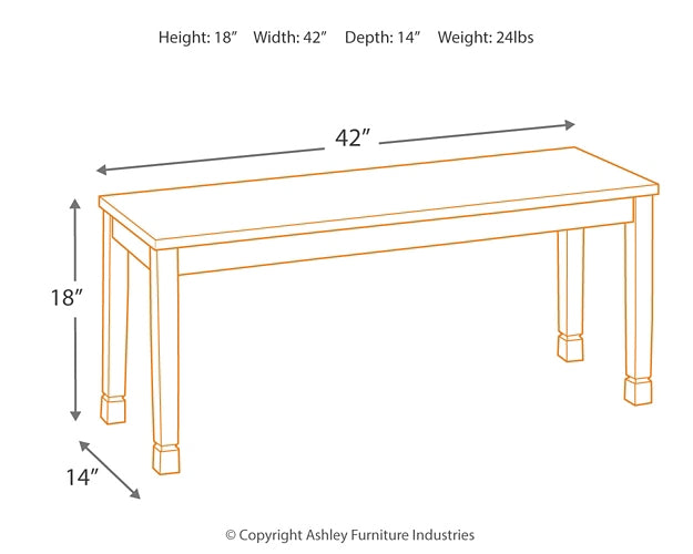 Owingsville Large Dining Room Bench