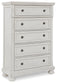 Robbinsdale King Panel Bed with Mirrored Dresser, Chest and Nightstand
