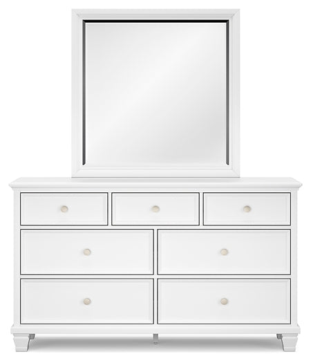 Fortman Queen Panel Storage Bed with Mirrored Dresser