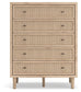 Cielden California King Upholstered Bed with Roll Slats, Dresser, Mirror, Chest and Nightstand
