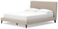 Cielden California King Upholstered Bed with Roll Slats, Dresser, Mirror and Nightstand