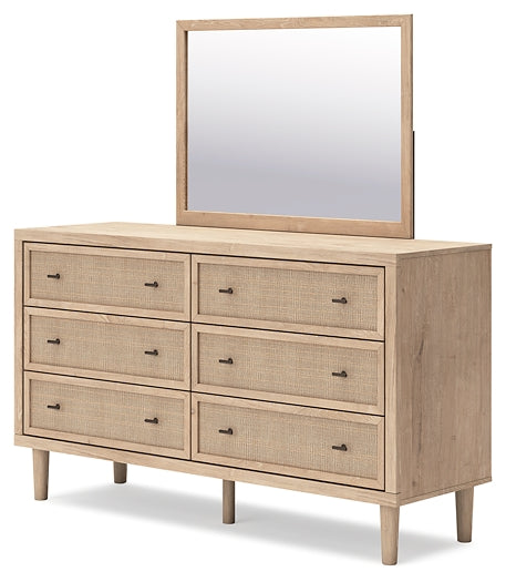 Cielden Full Upholstered Bed with Roll Slats, Dresser, Mirror, Chest and Nightstand