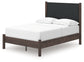 Pamytta Full Upholstered Panel Platform Bed, Dresser and Mirror