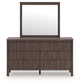 Pamytta Full Panel Platform Bed, Dresser and Mirror