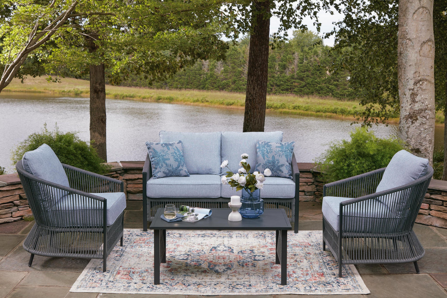 Bridges Beach Love/Chairs/Table Set (4/CN)