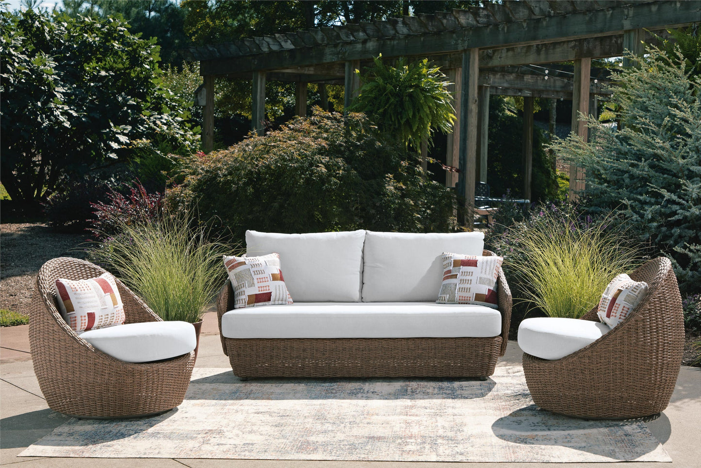 Double Point Love/Swivel Chairs Set (3/CN)