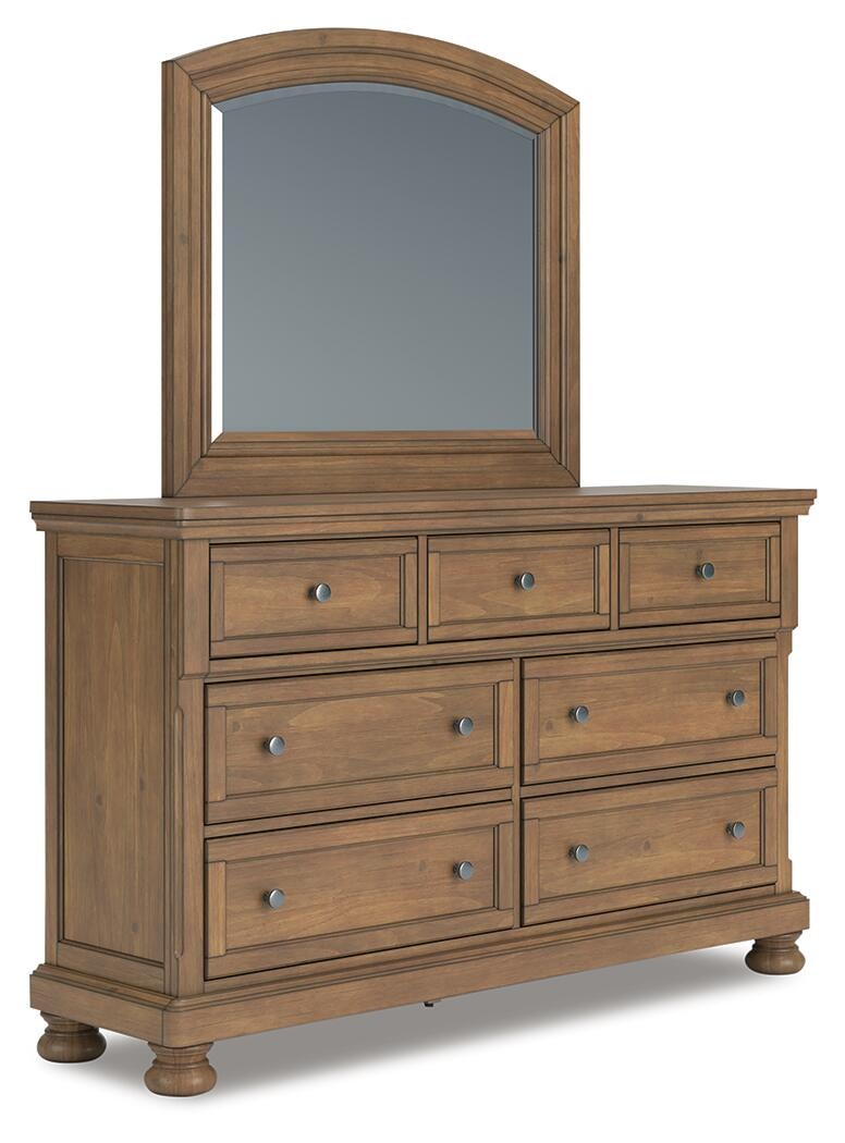 Vandenmore Queen Panel Bed with Mirrored Dresser