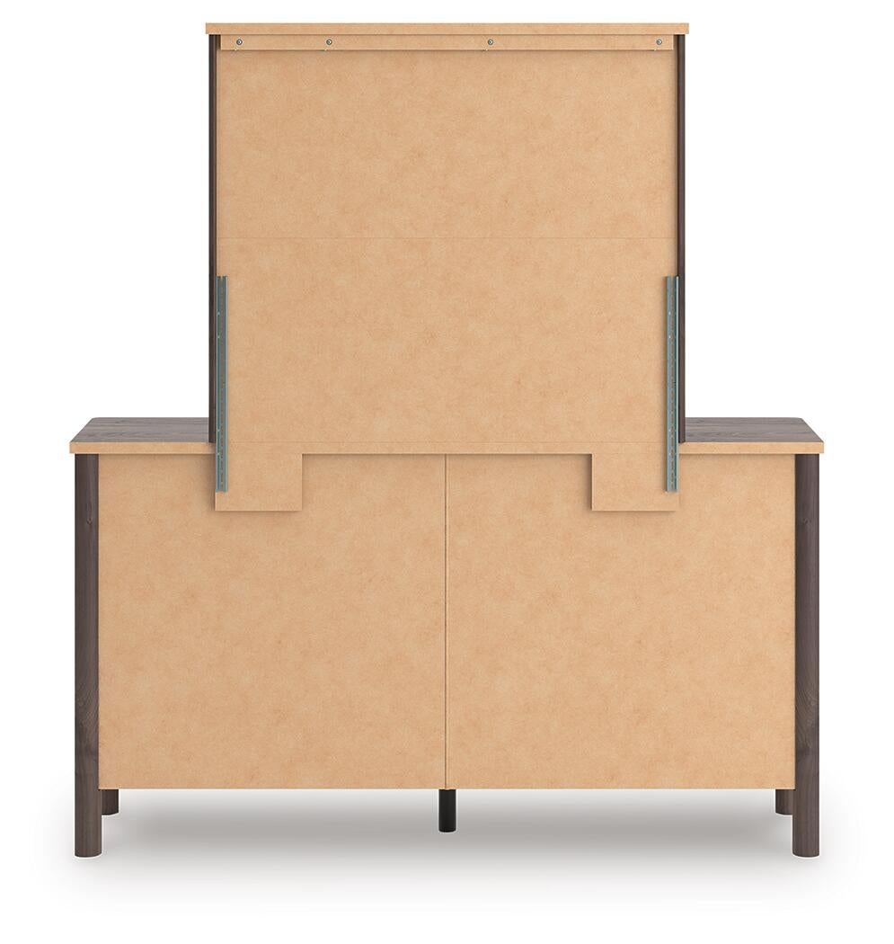 Cadmori Full Upholstered Panel Bed, Dresser, Mirror, Chest and Nightstand