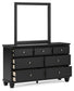 Lanolee Queen Panel Storage Bed, Dresser and Mirror