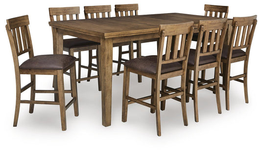 Urbinforte Counter Height Dining Table and 8 Barstools