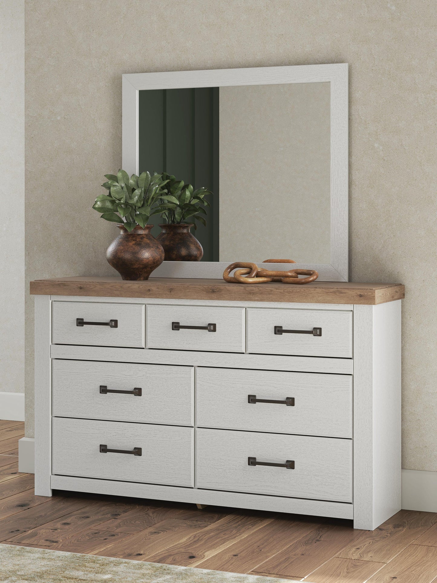 Savonport Twin Panel Storage Bed, Dresser and Mirror