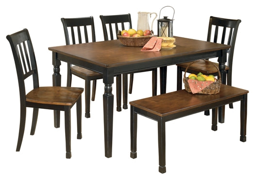 Owingsville Dining Table and 4 Chairs and Bench
