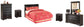 Huey Vineyard Full Sleigh Headboard with Mirrored Dresser, Chest and 2 Nightstands
