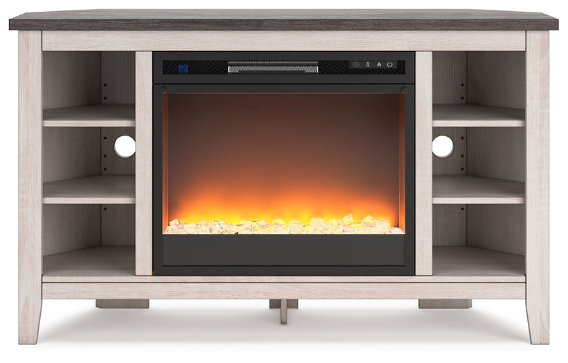 Dorrinson Corner TV Stand with Electric Fireplace
