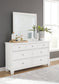 Fortman Full Panel Bed with Mirrored Dresser, Chest and Nightstand