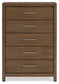 Cabalynn Queen Panel Bed with Storage with Mirrored Dresser, Chest and 2 Nightstands